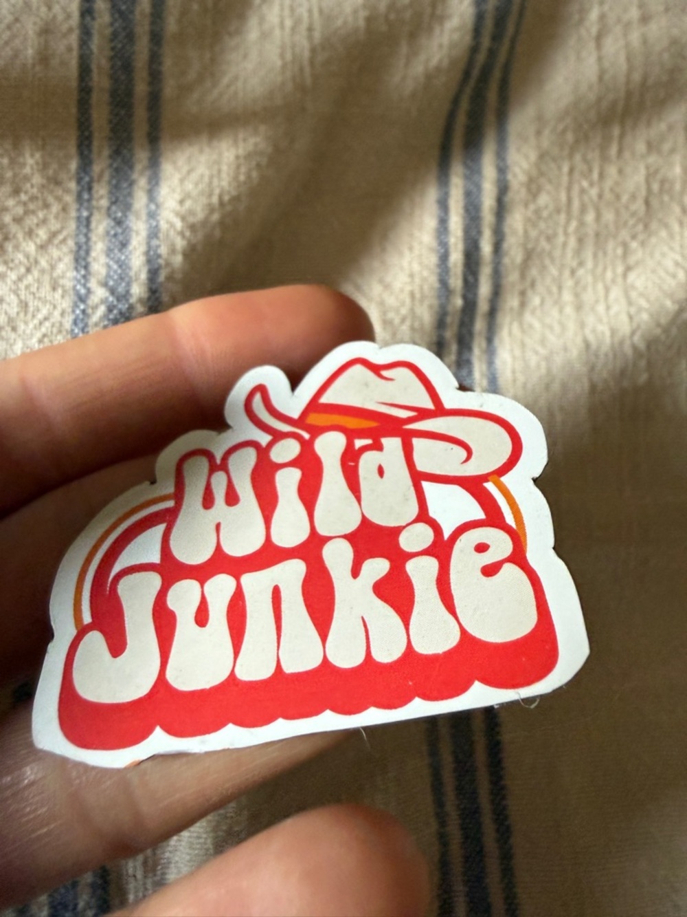 New Wild Junkie Retro Sticker — Uv vinyl White & Red